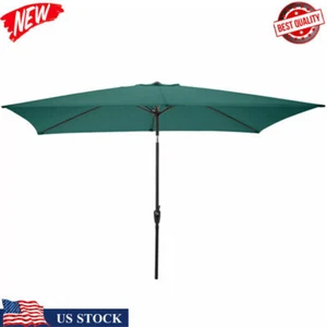 Durable 10ft Crank Rectangular Patio Versatile Umbrella Button Fade-resistant - Picture 1 of 3