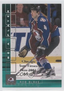 2001 ITG Be A Player Memorabilia Emerald Chicago Sun-Times Nov /10 Rob Blake HOF