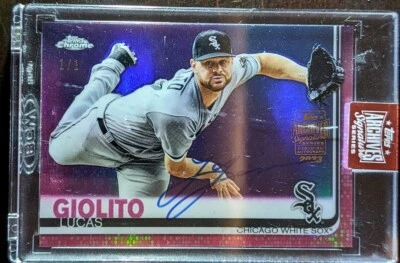 LUCAS GIOLITO 2023 Topps Archives 2019 Chrome PINK AUTO SP #1/1 Red White Sox of - Image 1 of 2