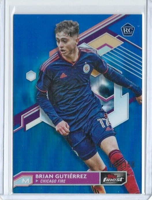Brian Gutierrez Chicago Fire 2023 Finest MLS Rookie Blue Refractors /150 #17 - Image 1 of 1