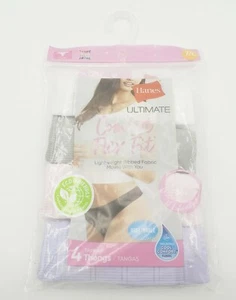 Hanes Ultimate Comfort Flex Fit Thong Panty Size 7/L  4-Pair 46CFF4 New - Picture 1 of 4