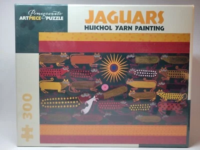 Pomegranate Art Piece Jigsaw Puzzle Jaguars Huichol Yarn Painting 300 NEW SEALED - Image 1 of 3