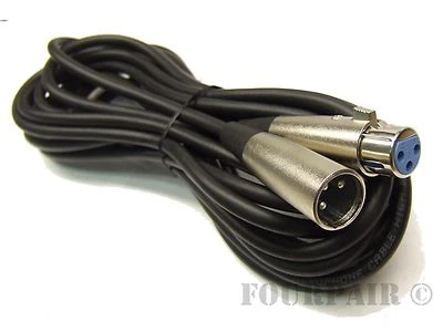 10ft - Shielded 3-Pin XLR Extension Microphone Mic Audio Cable Cord Male Female - Image 1 of 2
