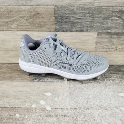Zapatos Under Armour Glyde 2.0 MT TPU para mujer talla 7.5 grises con cordones botines de softbol Foto 1 de 4