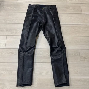 Vintage BATES CALIFORNIA Motorcycle Moto Black Biker Pants Leather Tagged 36 - Bild 1 von 10