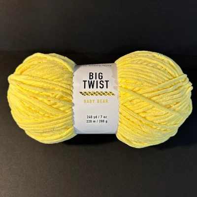 JOANN BIG TWIST BABY BEAR YARN, Sunshine Yellow, Bulky Polyester, Discontinued - Image 1 of 4