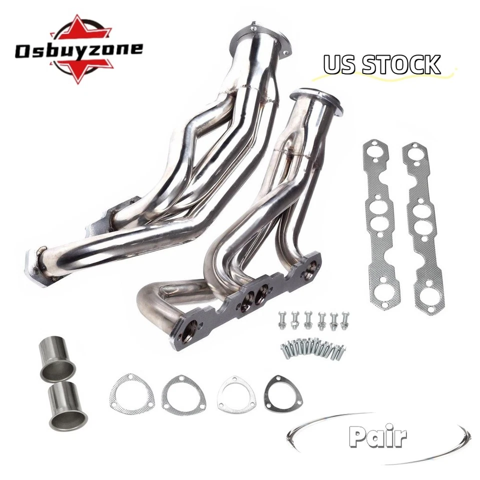 Stainless Steel Header Exhaust Manifold For Chevy GMC 5.0/5.7L V8 C/K 1988-1997 - Image 1 of 4
