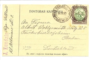 LATVIA 1921 POST CARD TO GERMANY - F/VF  - Picture 1 of 2