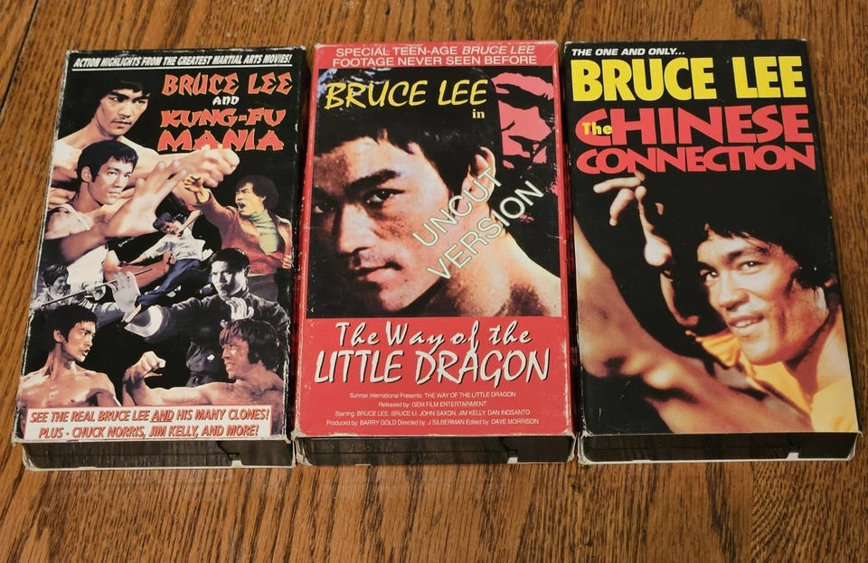 Lot Of 3 Nice Vintage Bruce Lee VHS Cassette Movies - Imagem 1 de 4