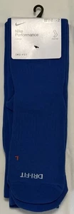 NUOVI 2 PAIA CALZE NIKE PERFORMANCE AMMORTIZZATE AL GINOCCHIO DRI-FIT LARGE 8-12 BLU - Foto 1 di 4