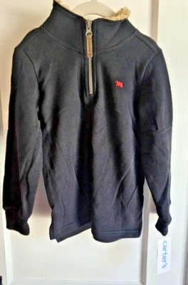 NUEVO CON ETIQUETAS Carter's Niño Piel Sintética Cuello Sherpa Polar Jersey Suéter Talla 5/5A Foto 1 de 4