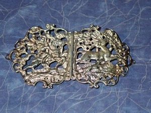 Antique Hallmarked sterling silver Nurses belt buckle 1902 LJ28 - Picture 1 of 10