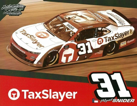 2022 MYATT SNIDER “TAXSLAYER” #31 NASCAR XFINITY SERIES POSTCARD Cover