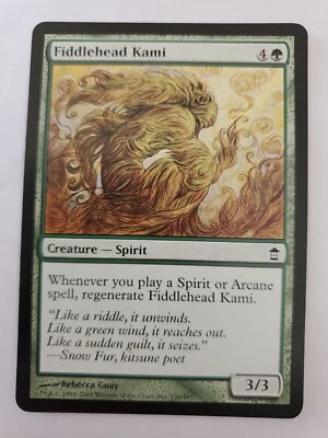 MTG Magic The Gathering Card Fiddlehead Kami Creature Spirit Green Saviours Kami - Image 1 of 2