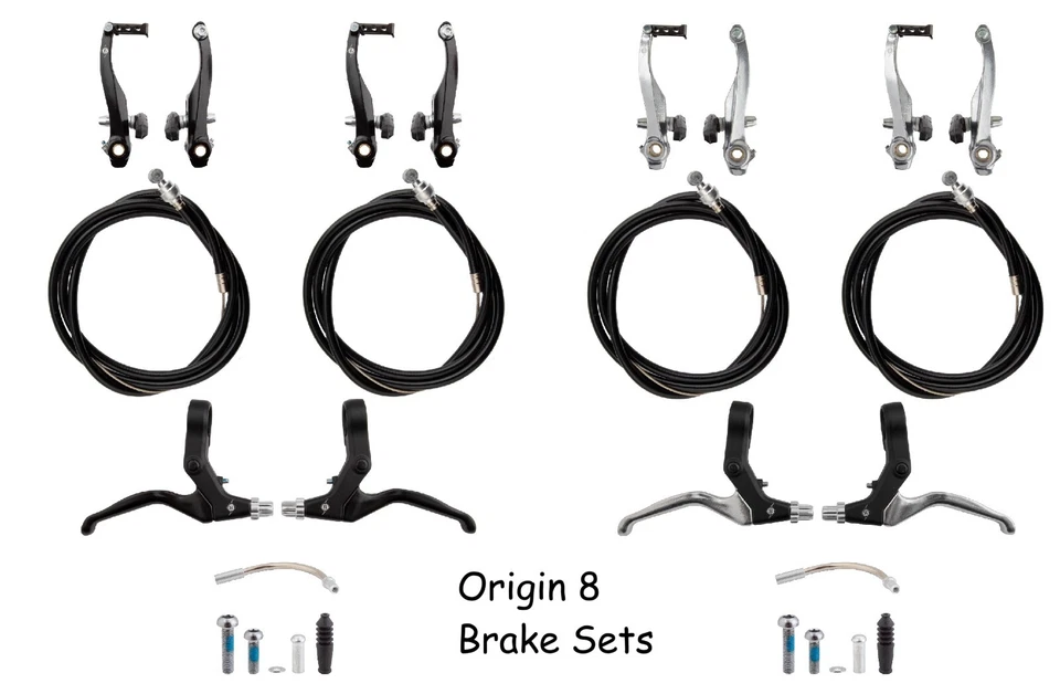 V-BRAKE SET Origen 8 SPORT COMP V Front & Rear w/Levers Black or Silver - Image 1 of 1