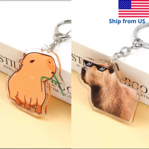 Capybara Acryl Schlüsselanhänger niedlich Cartoon Tier Capybaras Anhänger Zubehör Geschenk - Bild 1 von 7