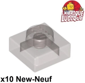 LEGO 10x Plate Schild 1x1 Durchsichtig Schwarz Smoked Trans Brown 3024 Neu - Picture 1 of 1