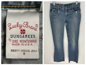 Lucky Brand Dungarees Size 4/27 Long Feisty Dream Jean Low Rise USA 28x32 - Picture 1 of 16