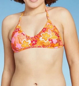 Top bikini donna nuovo Target Xhilaration arancione floreale bralette (taglia D/DD) SP - Foto 1 di 6