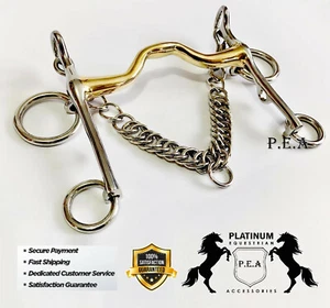 Weymouth Pelham Bit feste Wange mit Bordsteinkette Größe 5"" 5,5"" 6"" Pferdebit Pferd - Bild 1 von 3