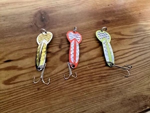 THREE (3)Vintage LOCO Glen L Evans #3 Flash Spoons-  Assorted Color Patterns - Bild 1 von 3