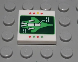 LEGO Carreau - Tuile 2x2 Blanc Avec Décor Armarturen Écran - Picture 1 of 1