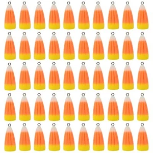 50PCS Cute Resin Candy Corn Charms Pendant Fall Autumn Theme Pendant Thanksgi... - Picture 1 of 8