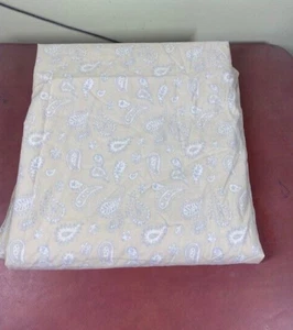 Woolrich Home Queen Flat Sheet Beige Paisley Floral 100% Cotton 94 X 102" - Picture 1 of 4