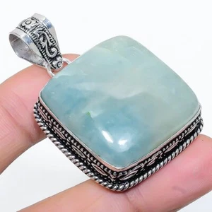 Aquamarin Edelstein 925 Sterlingsilber Geschenk Schmuck Anhänger 1,81" X-Mas Geschenk H6 - Bild 1 von 3