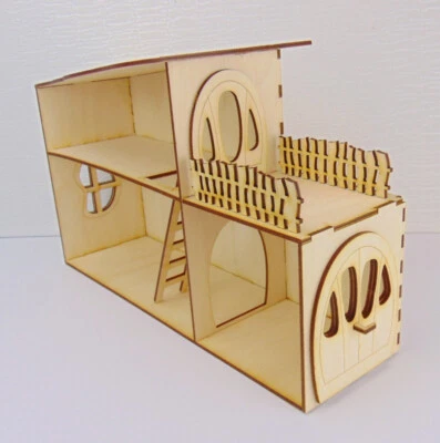 Wichtelhaus Feenhaus 3 Zimmer mit Balkon inkl. Leiter mit und ohne Wichtel - Bild 1 von 4