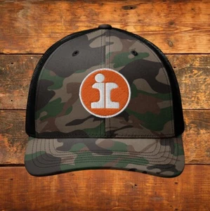 CAPPELLO DA CAMIONISTA MIMETICO ILLINOIS CENTRAL RAILROAD FIGHTING ILLINI CALCIO RARO - Foto 1 di 14