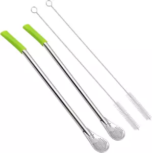 Gfdesign 8.3 Inches Long Yerba Mate Bombilla Gourd Drinking Filter Straws Soft H - Picture 1 of 12