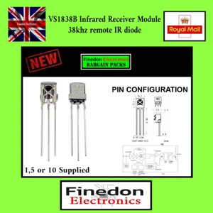 VS1838B Infrared Receiver Module 38khz remote IR diode UK Seller 1 / 5 / 10x - Picture 1 of 3