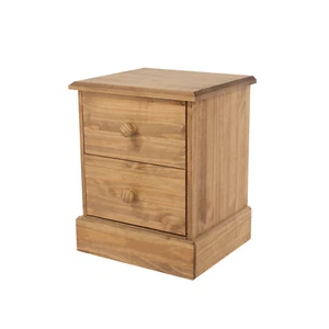 Bedside Table Bedroom Solid Pine Drawers Storage Wood Handles Antique Wax Finish - Picture 1 of 6