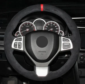 Alcantara Steering Wheel Cover Real Leather for SUZUKI SWIFT SPORT VITARA S L - Picture 1 of 12