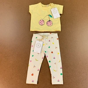 Soft Gallery Baby Girl Size 3 Months Yellow Cherry 2 Piece Pant & Tee Set NWT - Picture 1 of 8