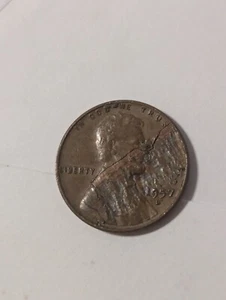 1957 Wheat Penny D Struck through Cloth Error - Picture 1 of 2