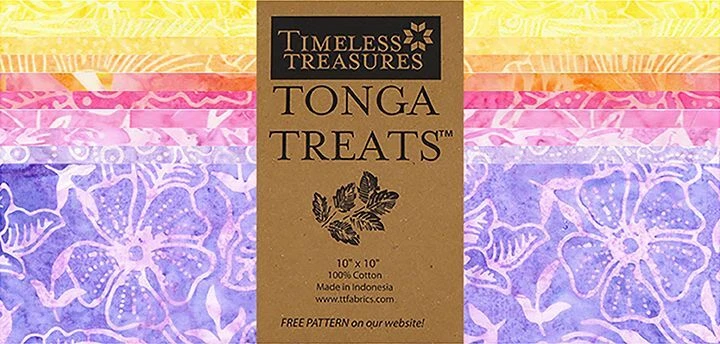 Timeless Treasures Tonga Treats - FLUTTER - (42) 10" Batik Fabric Shortcake - Image 1 of 1