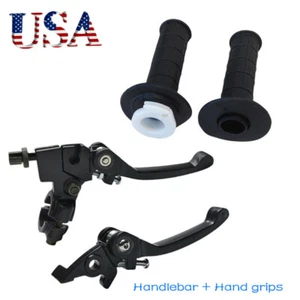 22mm 7/8" Handlebar Clutch Brake Lever + Hand grips DIRT PIT BIKE 110 125CC - Picture 1 of 9