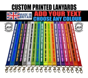 Printed Lanyards Personalised Custom Any Text Colour Safety Break ID Card Holder - Picture 1 of 65