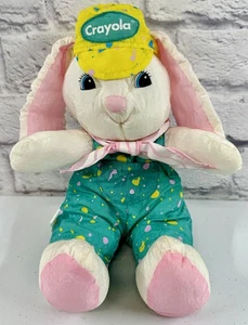 Crayola Vintage 1990 14” White Easter Bunny Plush by Hallmark Nylon Puffalump - Picture 1 of 4
