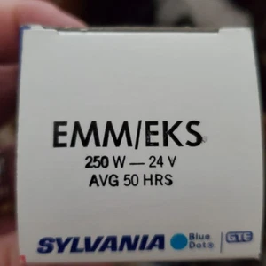 NEW "Sylvania Projector Lamp Bulb, EMM/EKS, 250W-- 24V". NOS. - Picture 1 of 6