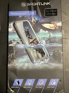 Brandneu Schwarz Sportlink Wasserdicht iPhone 15 Pro Max Hülle Rot - Bild 1 von 4