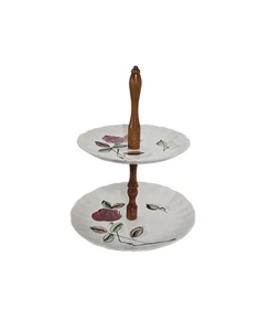 Vintage zweistufiges Serviertablett Leckerbissen Vorspeise Servierplatte - Bild 1 von 7