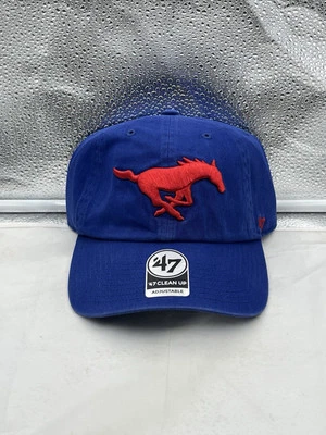 SMU Mustangs NCAA '47 Brand Blue Clean Up Adjustable Strapback Hat - Image 1 of 4