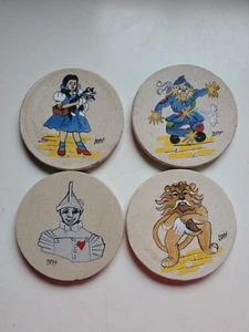 Set of Four Round 4" Wizard Of Oz Sandstone Coasters - Picture 1 of 7