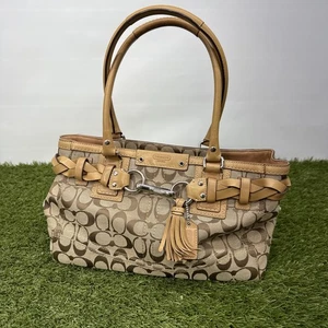 Coach Tasche Handtasche Hamptons Signature Jacquard Satchel F13065 sehr gepflegt fast neuwertig - Bild 1 von 8