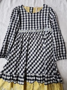 Matilda Jane Girls Checked Floral Dress Size 10 Preowned - Picture 1 of 7
