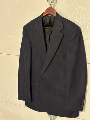 Винтажный мужской шерстяной костюм в тонкую полоску Lord and Taylor - Изображение 1 из 4