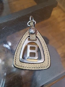 Vintage Schlüsselanhänger Buchstabe B Initiale Metall silberfarben Anhänger AM Wappen Abzeichen - Bild 1 von 7